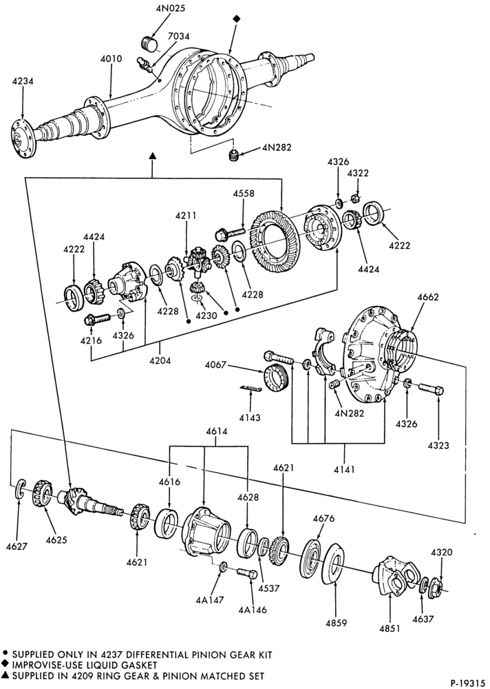 Схема REAR AXLE-Single reduction rear axle - P174-CF700