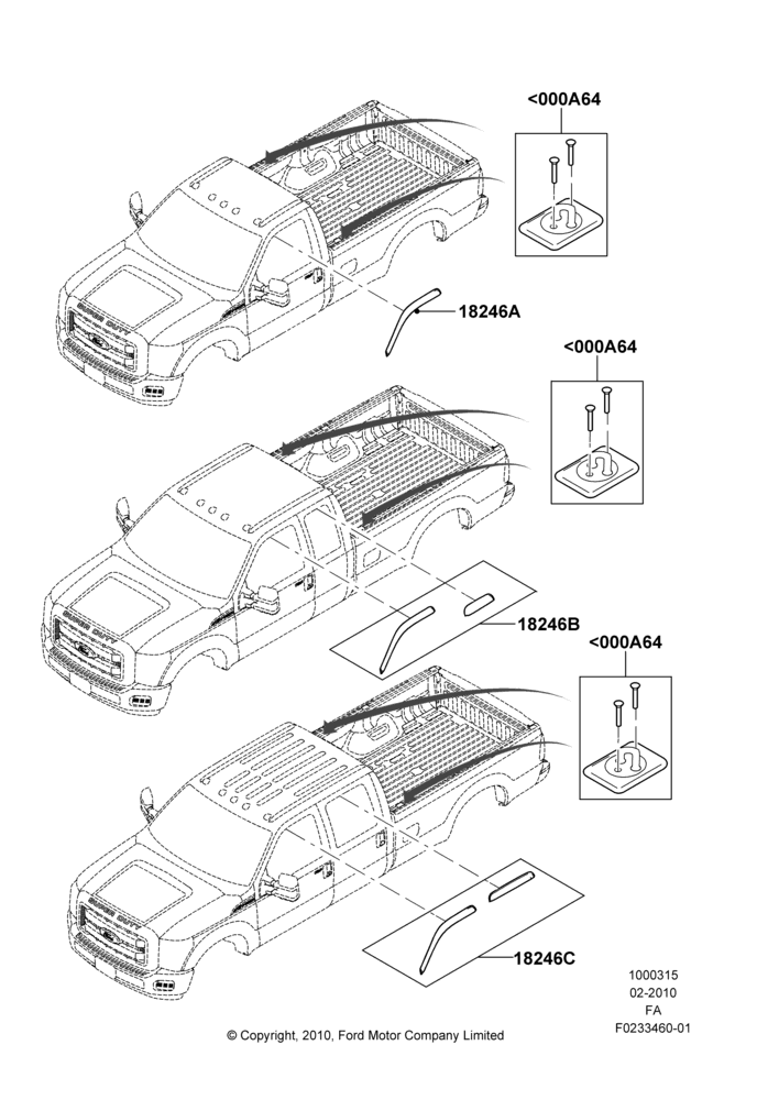 Схема Декор кузова — бок, Accessory, Bed Hooks, Side Window Deflectors; 22.02.2010–05.07.2016