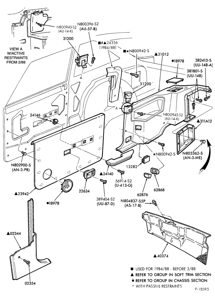 Схема SOFT, INTERIOR TRIM-Interior trim parts   - trim panels - B/T 61 - base series