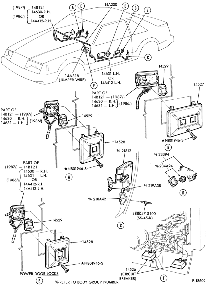 Схема ELECTRICAL SYSTEMS-Power Door Locks, Windows & Controls