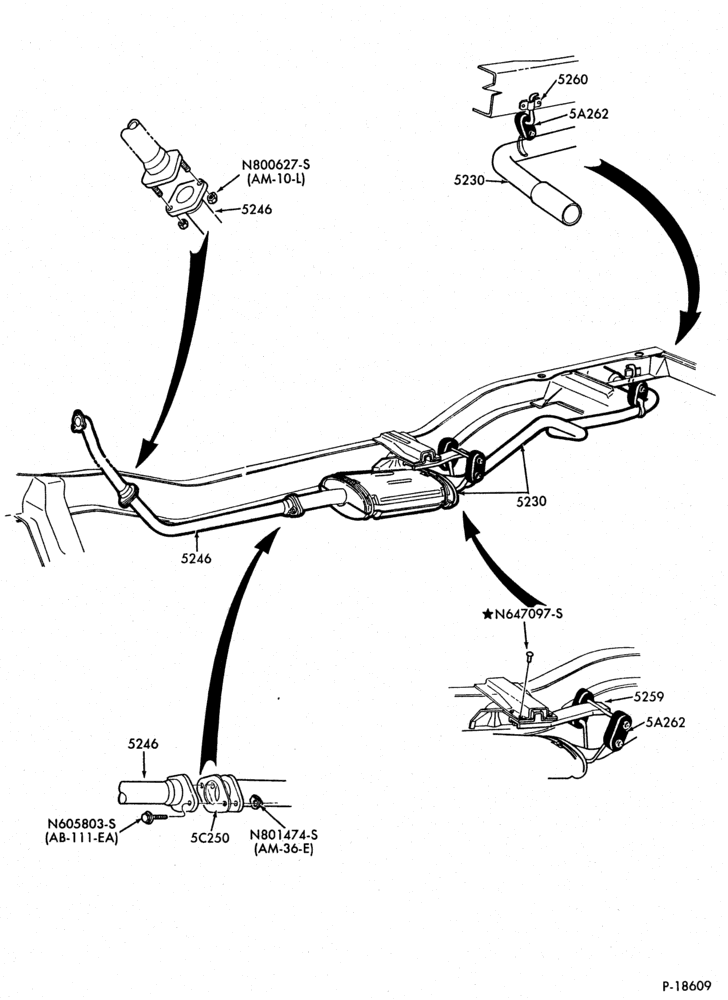 Схема EXHAUST SYSTEM-EXHAUST SYSTEM- 4 cyl. 140 (2.3L)-E.F.I.-diesel-B