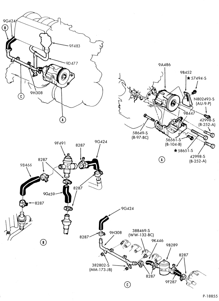 Схема 8 CYL. 5.0L (302 C.I.D.)-GAS-E-F150/250,U150 - w/E.F.I.