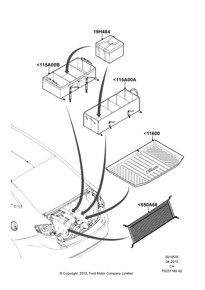 Схема Load Compartment Trim, 4 Door Sedan, Accessory; 26.04.2010–27.04.2013