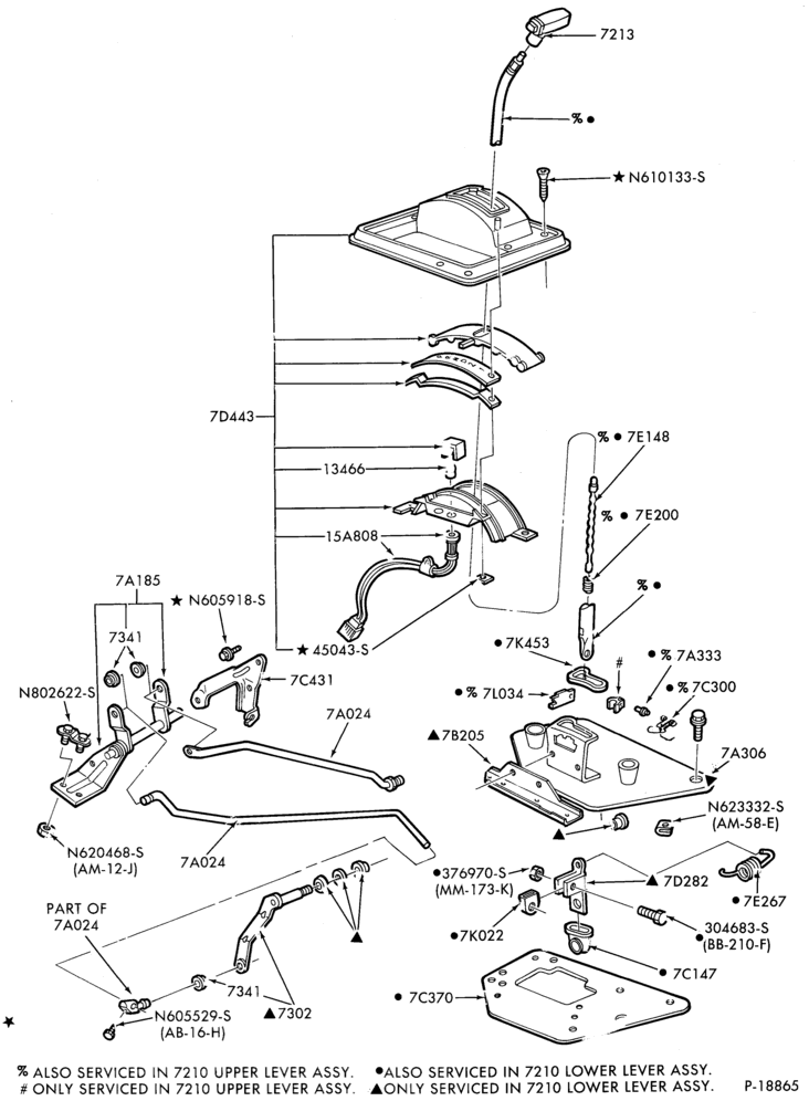 Схема A4LD TYPE TRANSMISSION-Shift mechanism - floor or console mounted-B,R