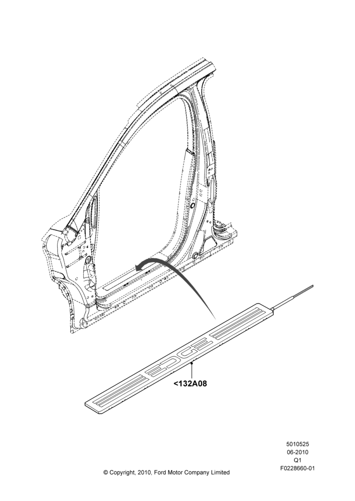 Схема Боковая отделка, Ford Series, Accessory, Backlit Scuff Plate; 12.07.2010–24.12.2014