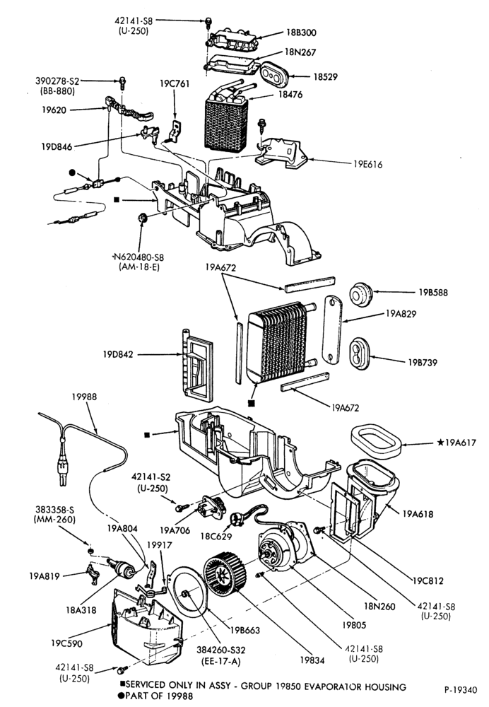 Схема Аудиосистема, ANTENNAS AND SPEAKERS-Evaporator- integral-details - man. A/C