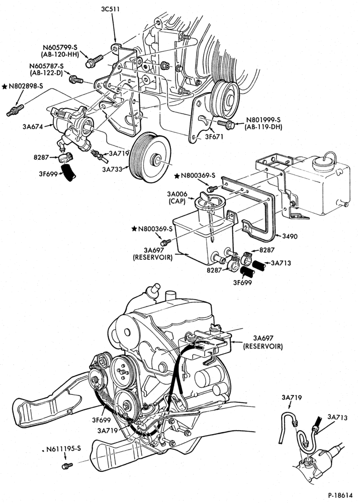 Схема STEERING-(1985)   - 4 cyl. 140 (2.3L) Diesel-B