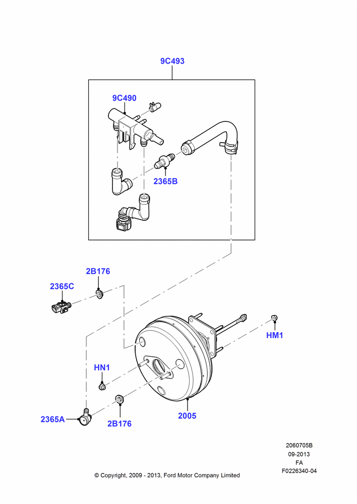 Схема Вакуумный усилитель, 6.7L 4V V8 T/C Diesel, Power 4-Wheel Disc Vacuum Boost; 22.02.2010–05.07.2016
