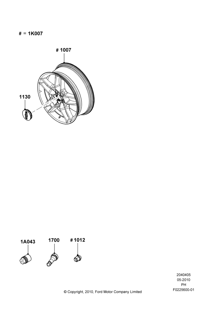 Схема Колёса, Accessory, Additional Parts May Be Required, Refer To The Installation Instructions Found Under Tech Specs At The Genuine Ford Accessory (GFA) Web Site, See Vehicle Restrictions And Modification Requirements, www.fordaccessoriesstore.com; 03.05.2010–18.07.2011