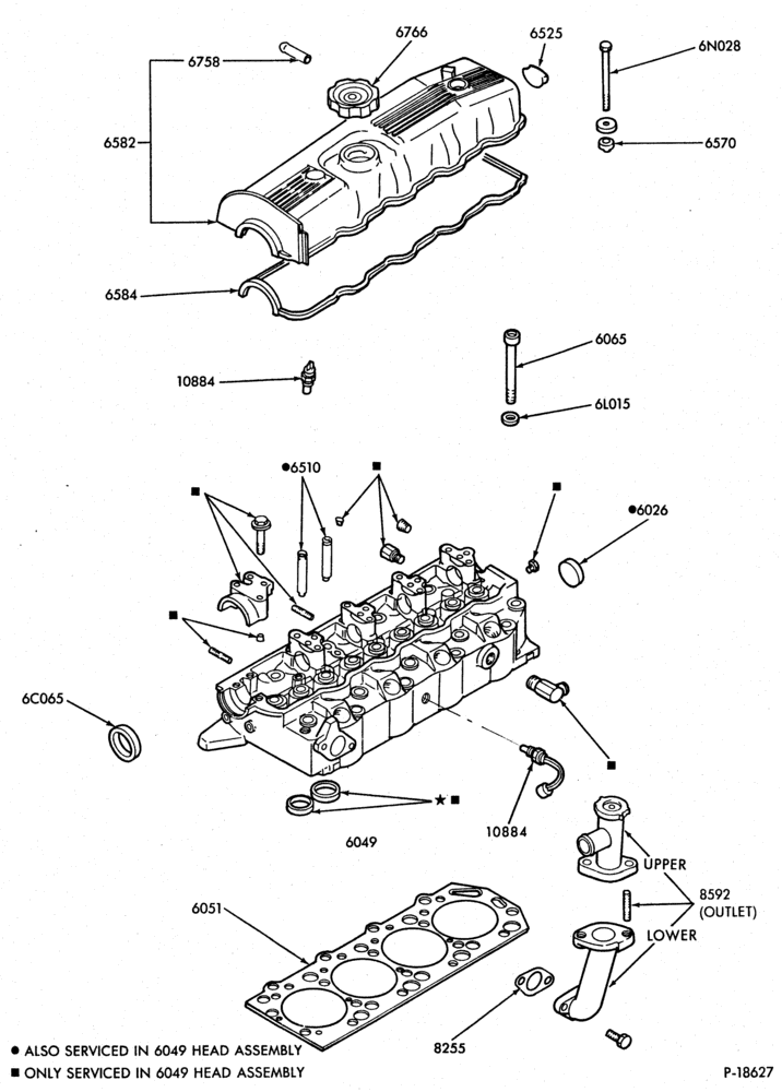 Схема 4 CYL. 2.3L (140 C.I.D.) - DIESEL-Cylinder head and related parts