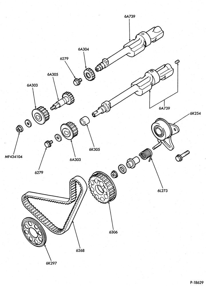 Схема 4 CYL. 2.3L (140 C.I.D.) - DIESEL-Engine countershaft, gear,