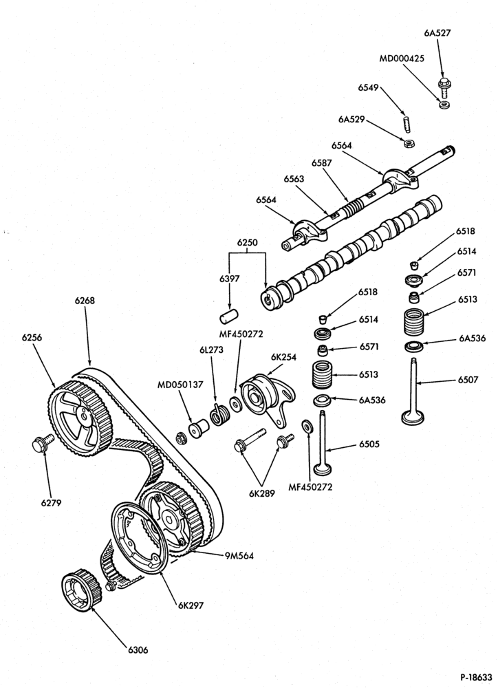 Схема 4 CYL. 2.3L (140 C.I.D.) - DIESEL-Valves and related parts