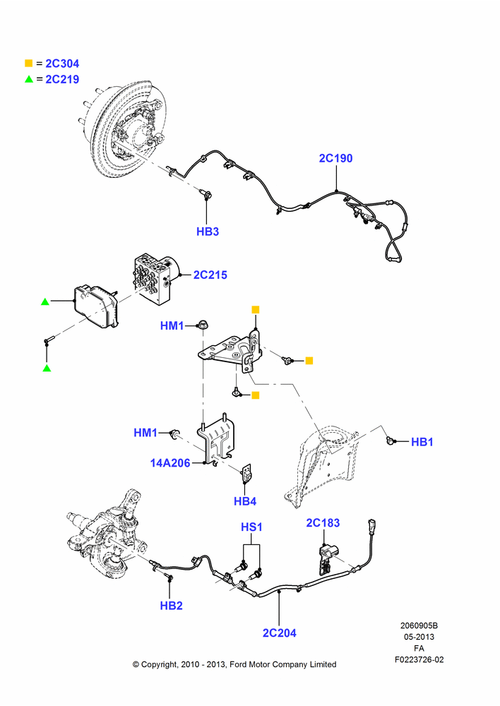 Схема Антиблокировочная система (ABS), Roll Stability Control Brk W/Betc; 22.02.2010–05.07.2016