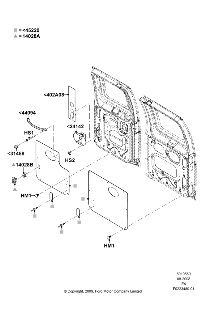Схема Обшивка задней двери, Base, RV Prep Version, Side/Rear Door Trim Panel-Level 1, XL; 18.08.2008