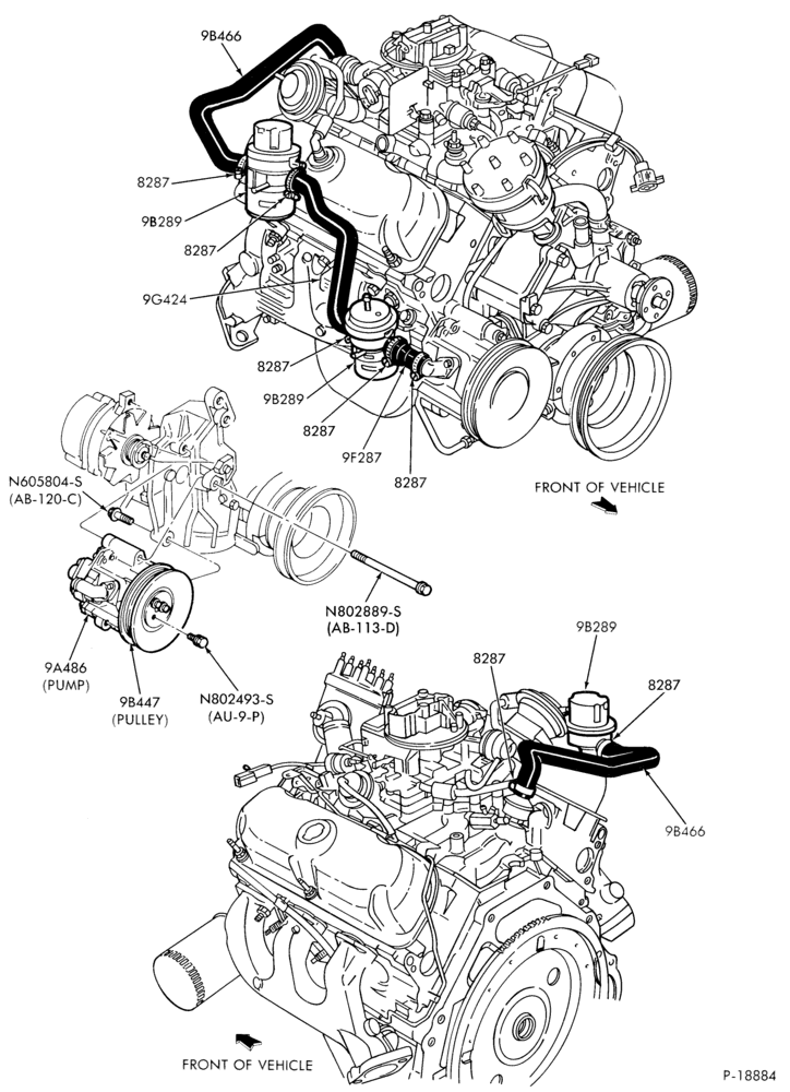 Схема 6 CYL. 3.8L (230 C.I.D.)-Thermactor emission (T/E)-w/o E.F.I.