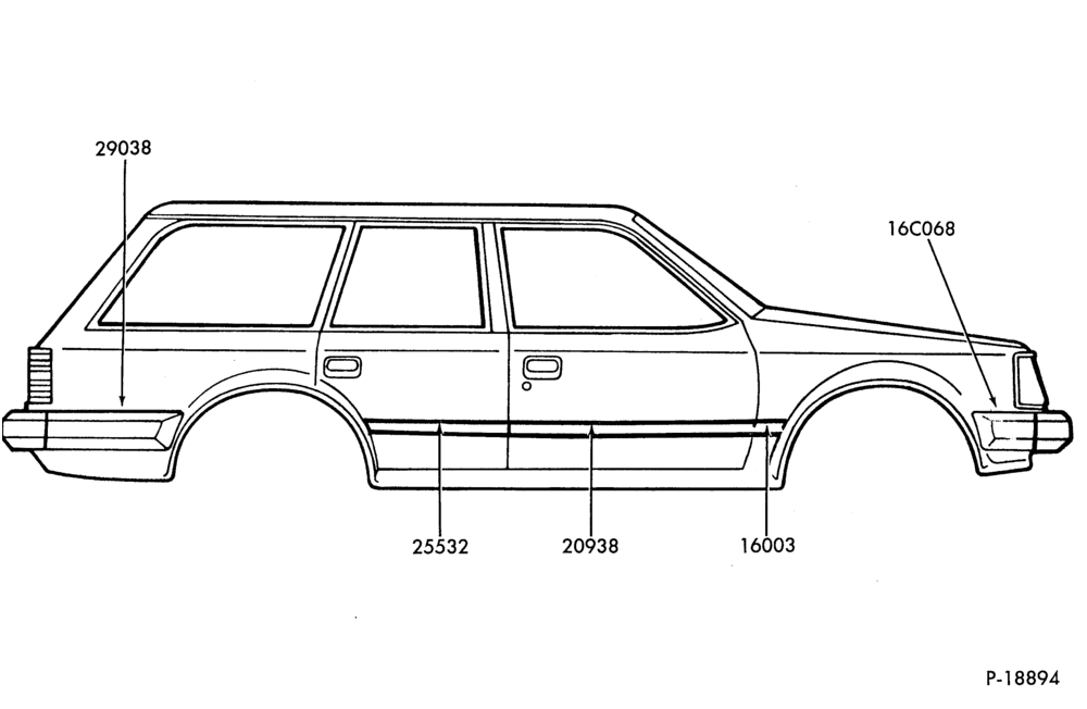 Схема BODY SIDE - PRESSURE SENSITIVE - BODY TYPE 74