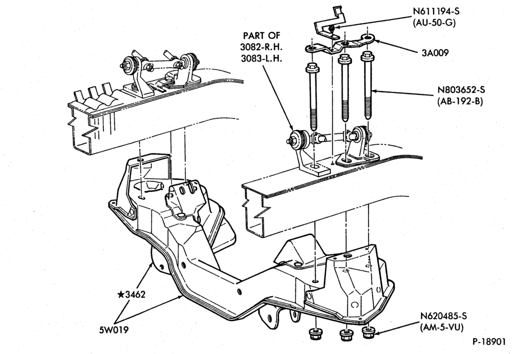 Схема EXHAUST SYSTEM-FRAME - number one crossmember-(1986)-A
