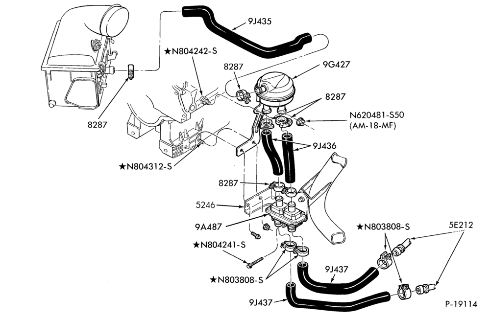 Схема 4 CYL. 2.5L (153 C.I.D.) HSC-Thermactor emission (T/E)