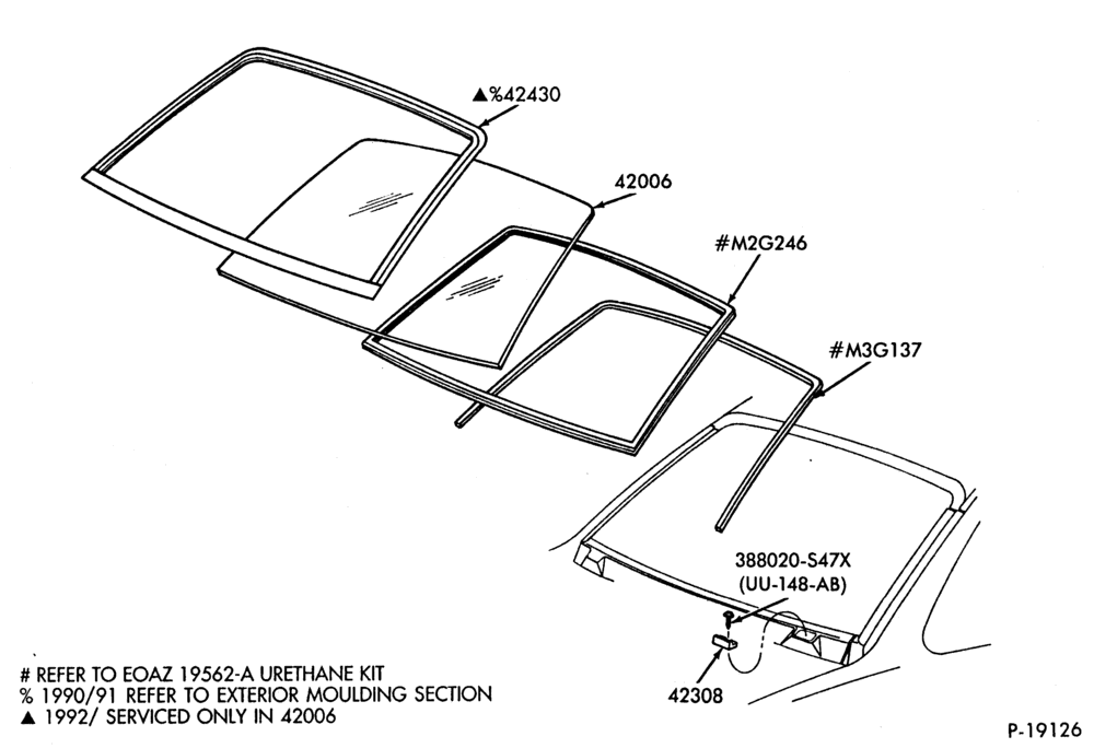 Схема ROOF-Back window - B/T 54 - Taurus