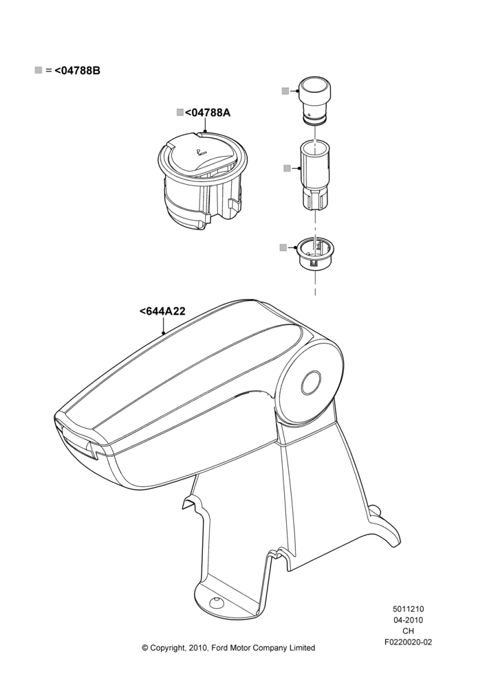 Схема Консоль напольная, Accessory Ashtub Kit; 26.04.2010–27.04.2013
