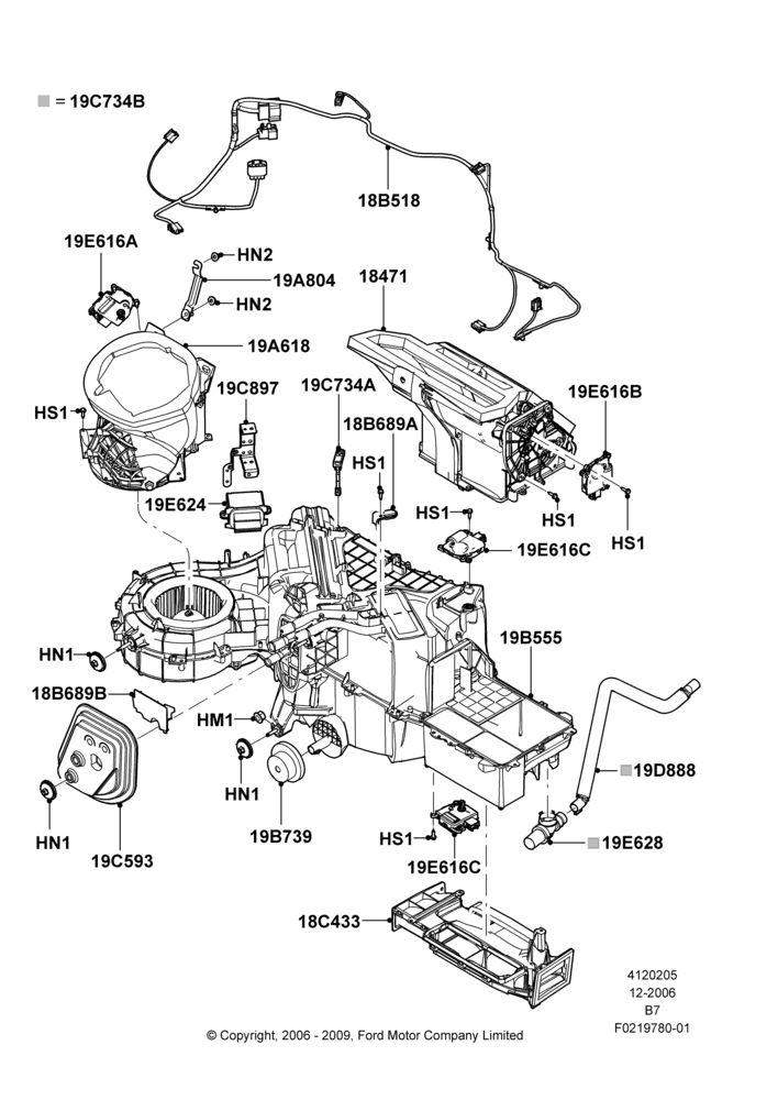 Схема Климат — наружные компоненты, HD ATC Air Conditioning; 06.12.2006–15.09.2008