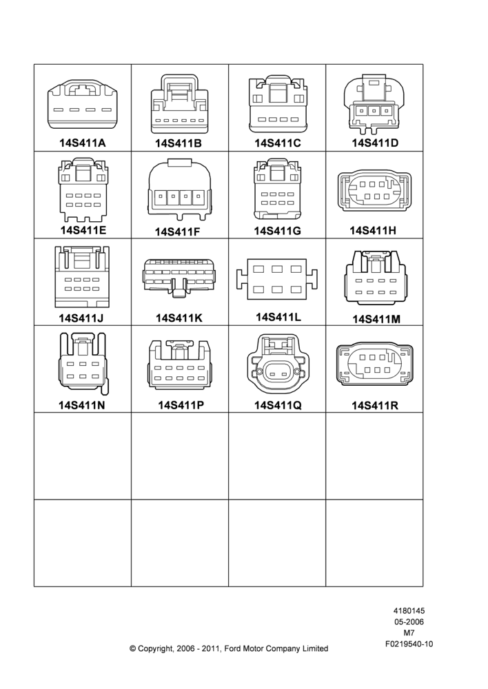Схема Ремонтные жгуты проводки, Page B, Switches; 01.05.2006–27.07.2009