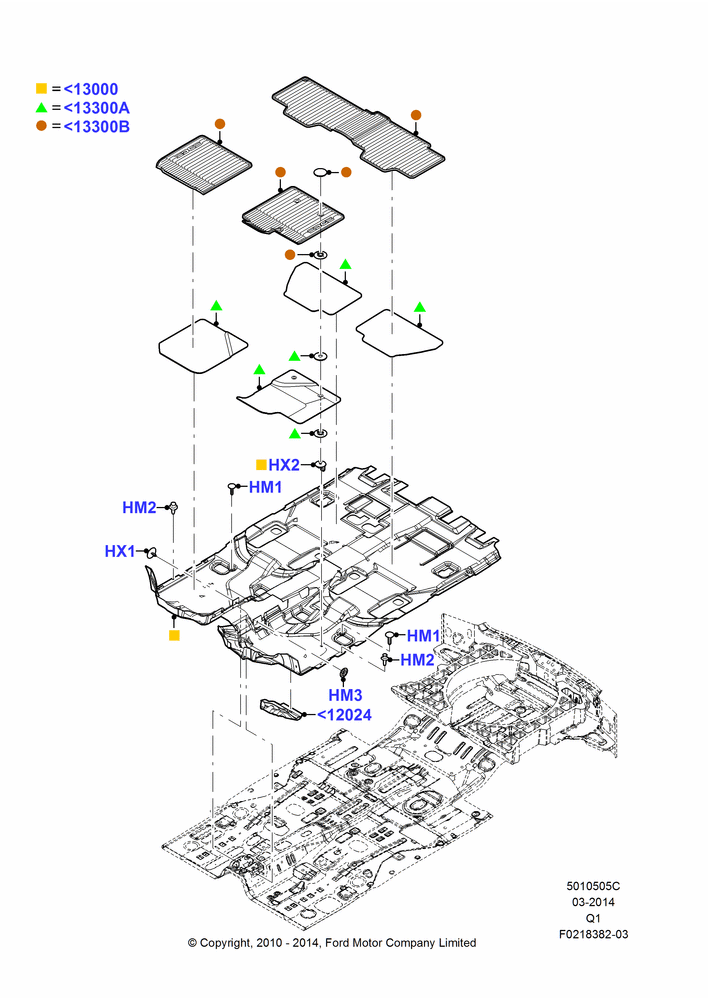 Схема Отделка пола, Ford Series; 12.07.2010–24.12.2014
