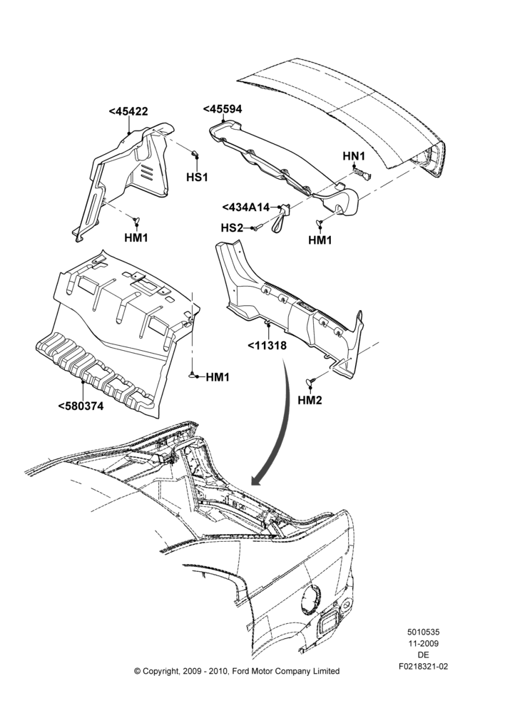 Схема Load Compartment Trim, 2.5L 4v PFI I4 Gas/Electric; 01.12.2009–29.07.2012