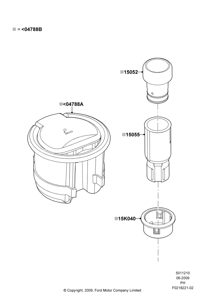 Схема Консоль напольная, Accessory Ashtub Kit; 15.06.2009–01.03.2019