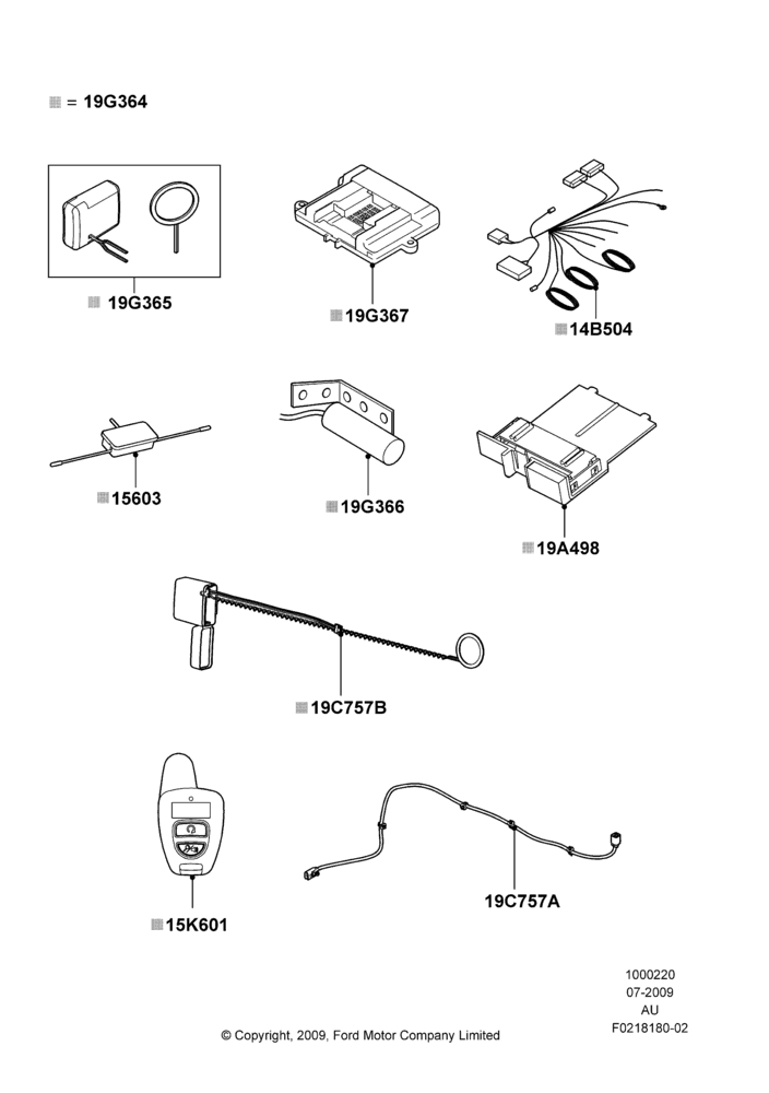 Схема Комплект дистанционного запуска, Accessory, Bi-Directional Remote Start; 20.07.2009–07.12.2010