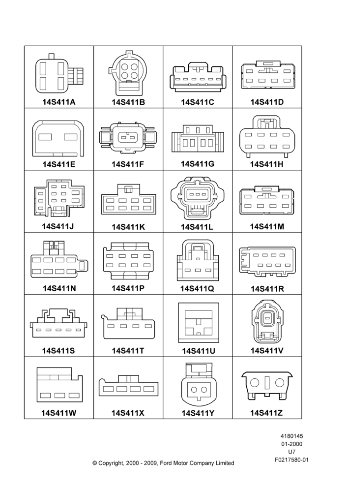 Схема Ремонтные жгуты проводки, Page A, Switches; 31.01.2000–09.05.2003