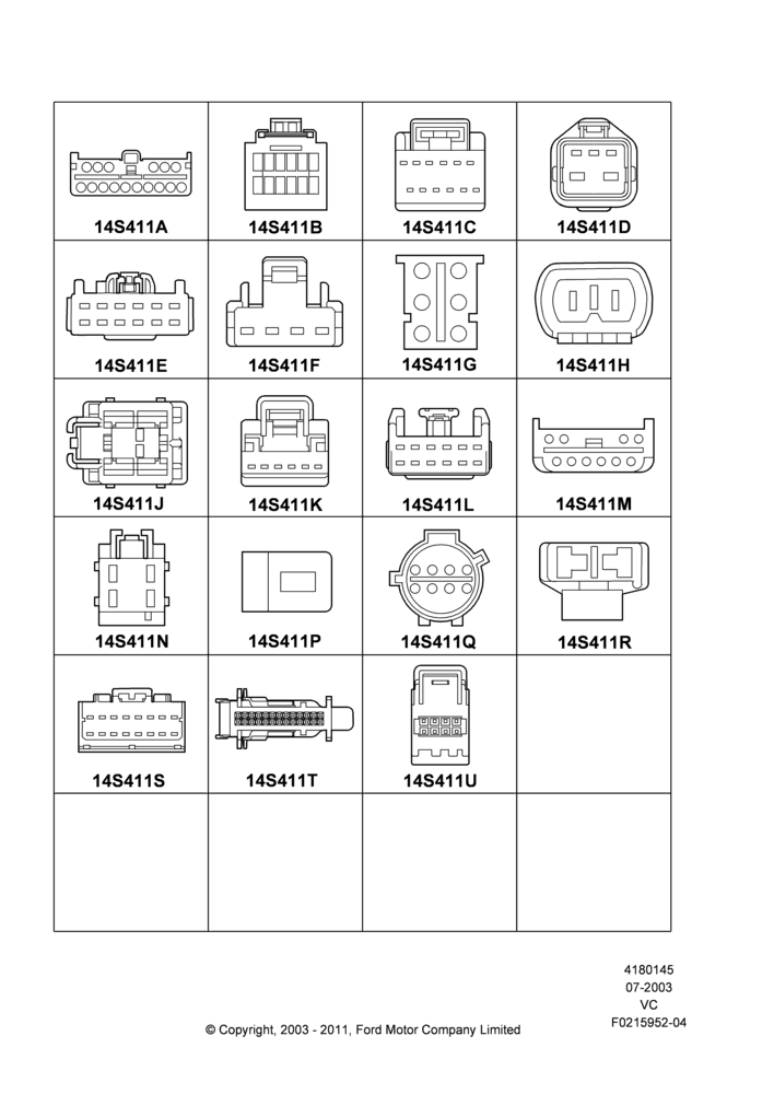 Схема Ремонтные жгуты проводки, Modules And Controllers; 14.07.2003–30.08.2011