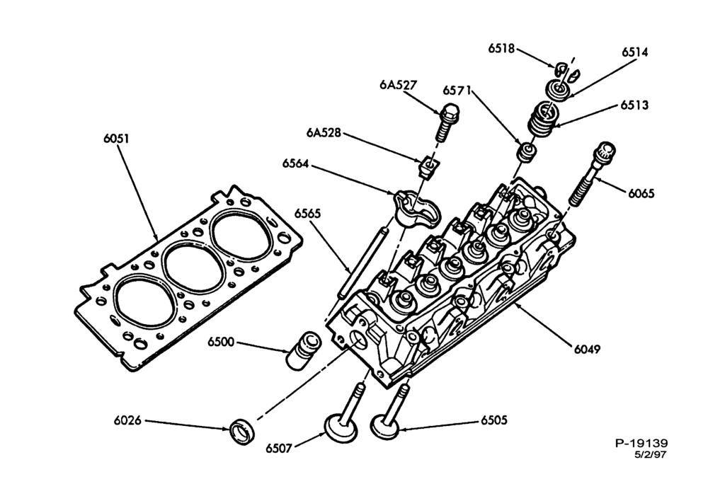 Схема 6 CYL. 3.0L (183 C.I.D.)-Cylinder head, valves, and related parts