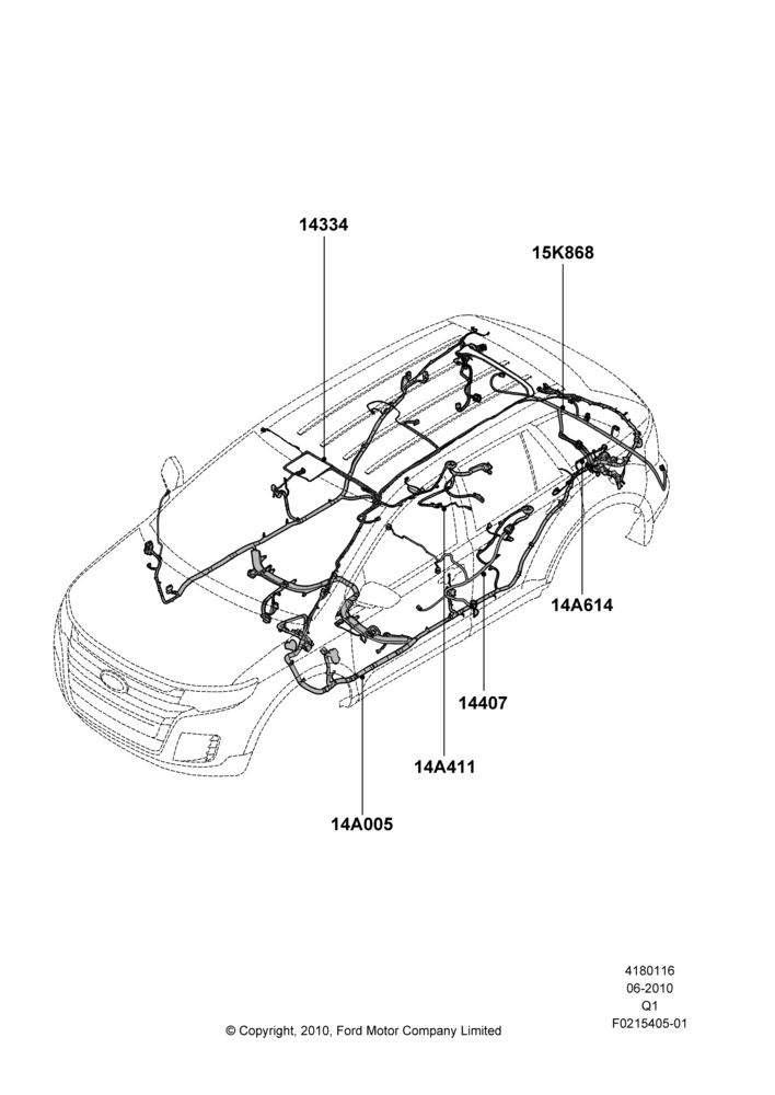 Схема Проводка кузова и потолочной консоли, Ford Series; 12.07.2010–24.12.2014