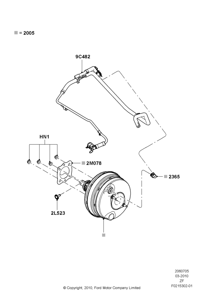 Схема Вакуумный усилитель, 5.4L 4V DOHC EFI S/C ALUM V8 G, 5.8L DOHC SC GAS; 22.03.2010–27.06.2014