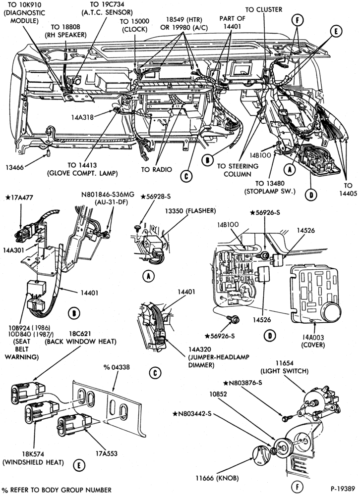 Схема ELECTRICAL SYSTEMS-Wiring system - Page - instrument panel- Taurus