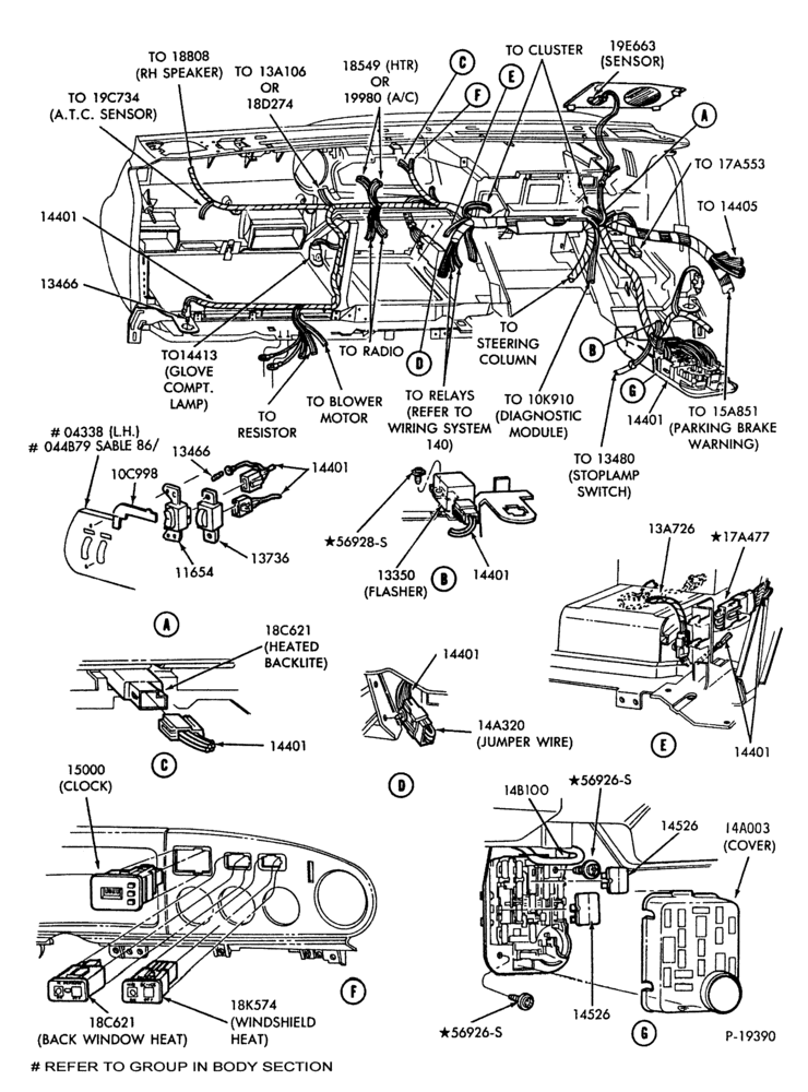 Схема ELECTRICAL SYSTEMS-Wiring system - Page- instrument panel - Sable