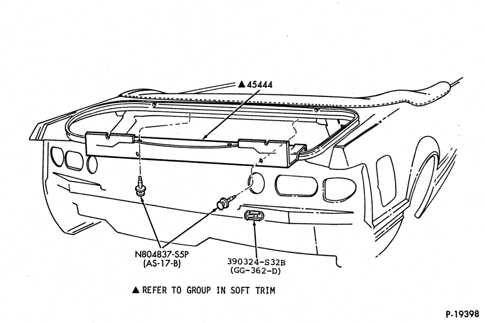 Схема SOFT, INTERIOR TRIM-Luggage compartment trim - roof container - convertible