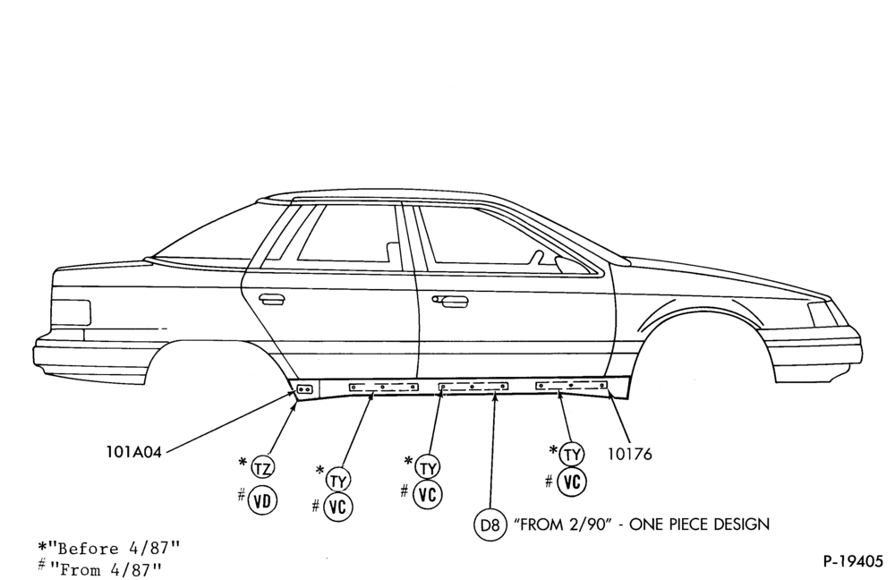 Схема ROCKER PANEL BODY TYPE 54 & 74