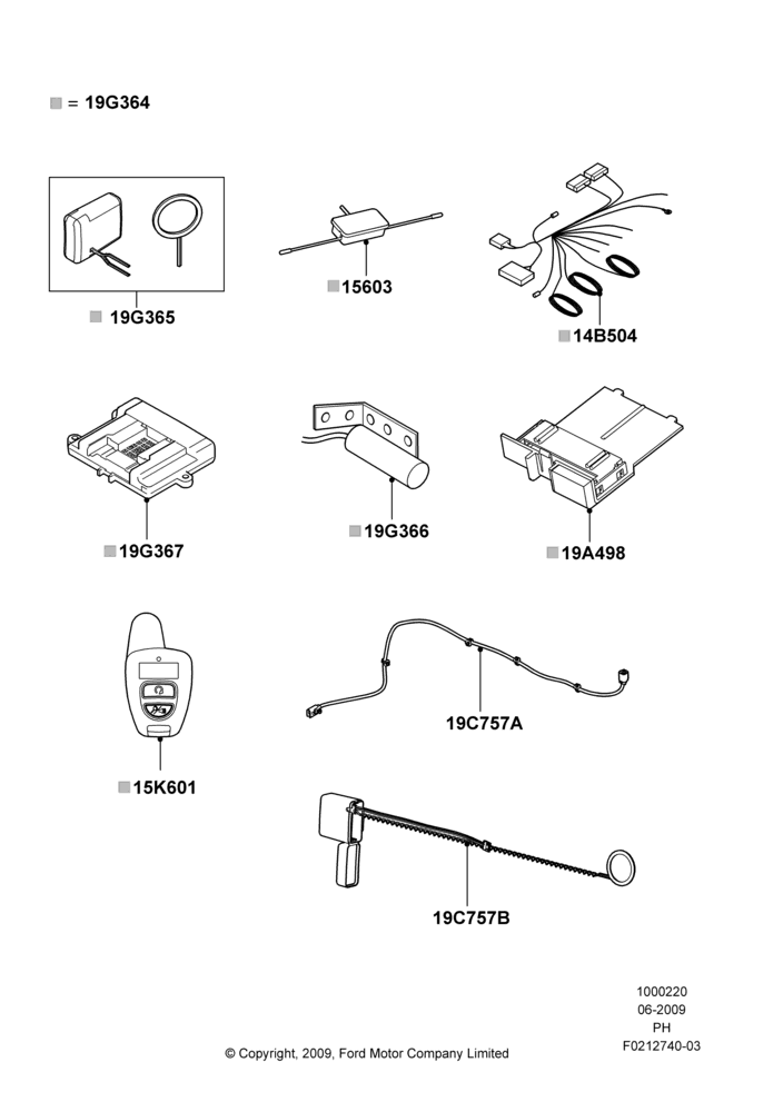 Схема Комплект дистанционного запуска, With Keyless Entry, Accessory, Bi-Directional Remote Start; 15.06.2009–06.02.2012