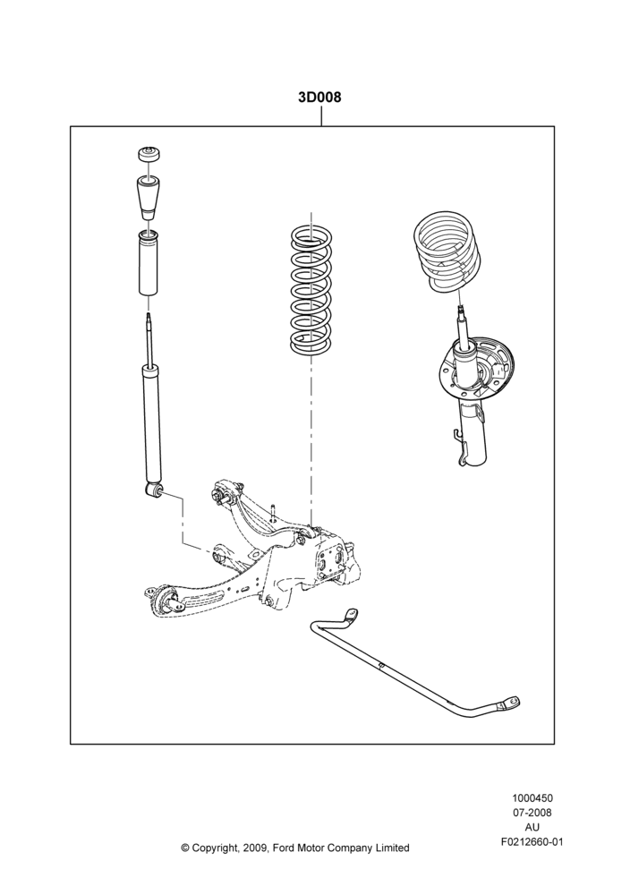 Схема Chassis Kit, Accessory, Refer To The Installation Instructions Found Under Tech Specs At The Genuine Ford Accessory (GFA) Web Site, See Vehicle Restrictions And Modification Requirements; 21.07.2008–20.07.2009