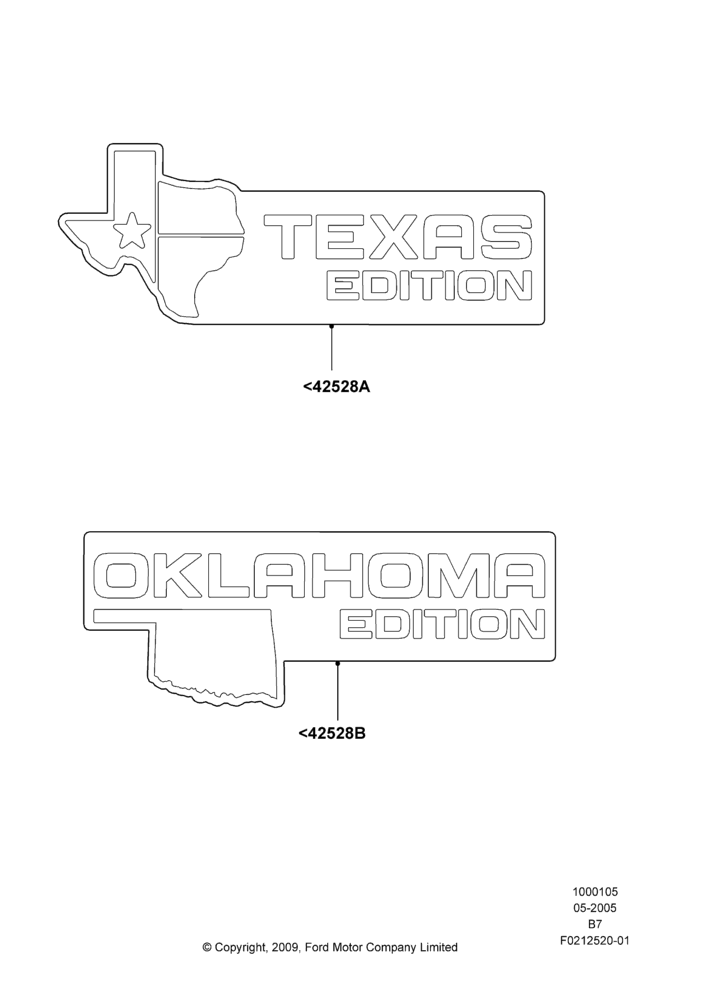 Схема Шильдики, Accessory, Oklahoma Edition, Texas Edition; 02.05.2005–30.06.2017