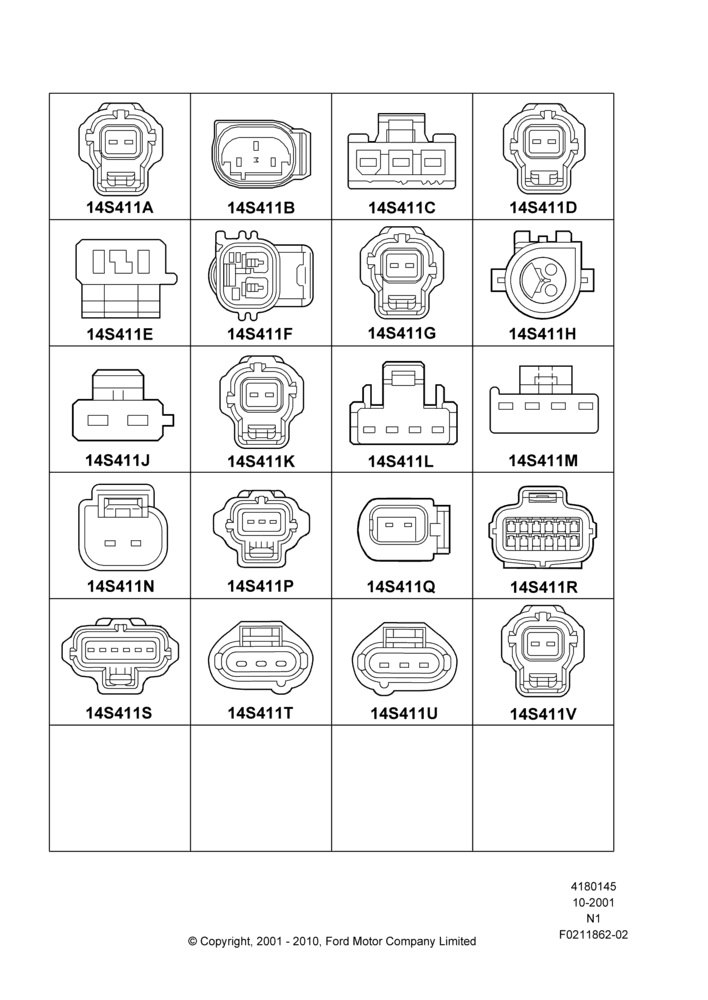 Схема Ремонтные жгуты проводки, Sensors; 15.10.2001–29.08.2002