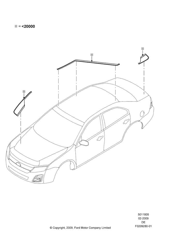 Схема Декоративные наклейки, Ford Division Derivative, Accessory; 04.02.2009–29.07.2012