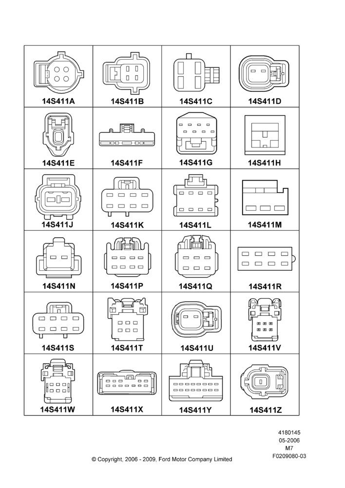 Схема Ремонтные жгуты проводки, Page A, Switches; 01.05.2006–27.07.2009