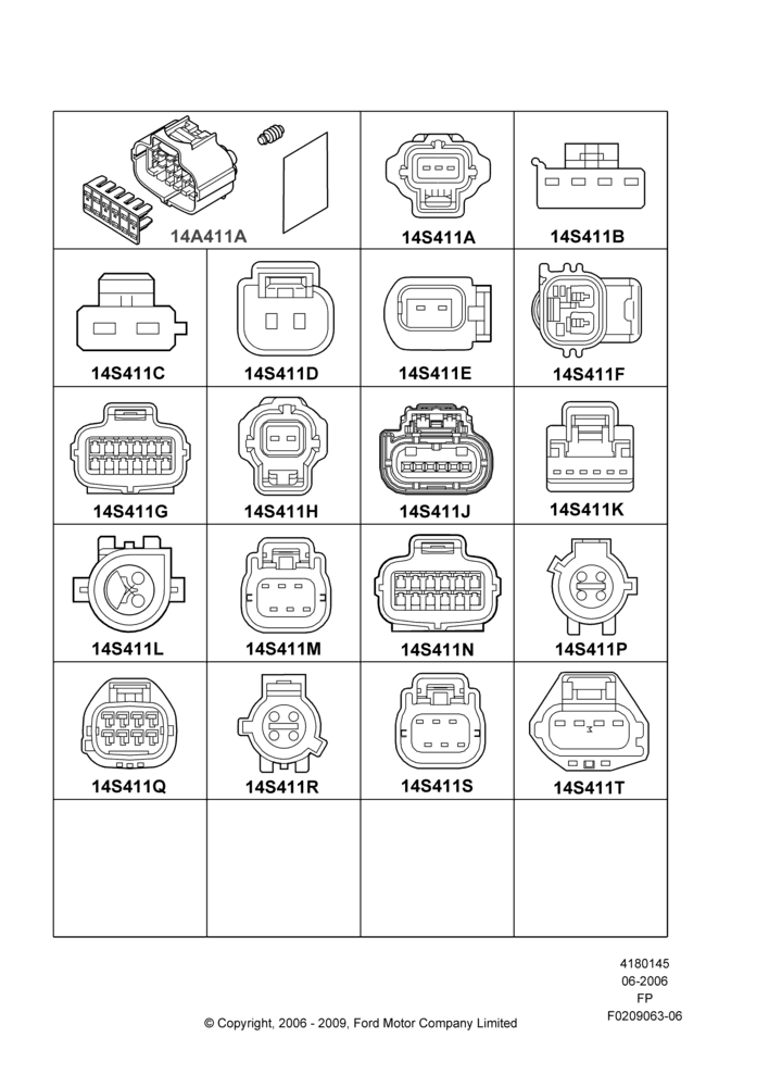 Схема Ремонтные жгуты проводки, Sensors; 19.06.2006–04.01.2011