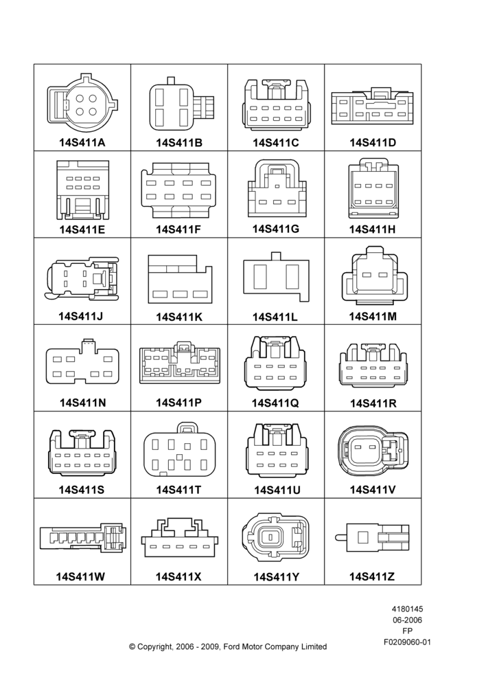 Схема Ремонтные жгуты проводки, Page A, Switches; 19.06.2006–04.01.2011