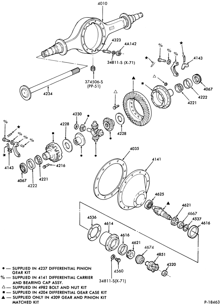 Схема REAR AXLE-Single reduction rear rear axle - RS440 and RS460-CLT-LNT-LT-LTA-