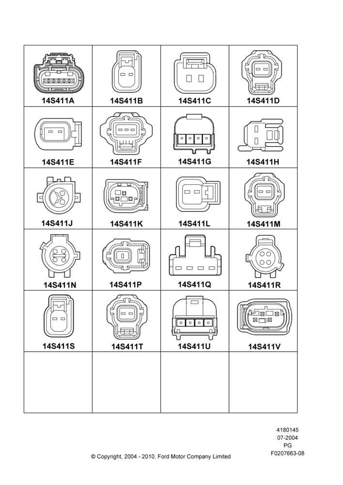 Схема Ремонтные жгуты проводки, Sensors; 12.07.2004–15.06.2009