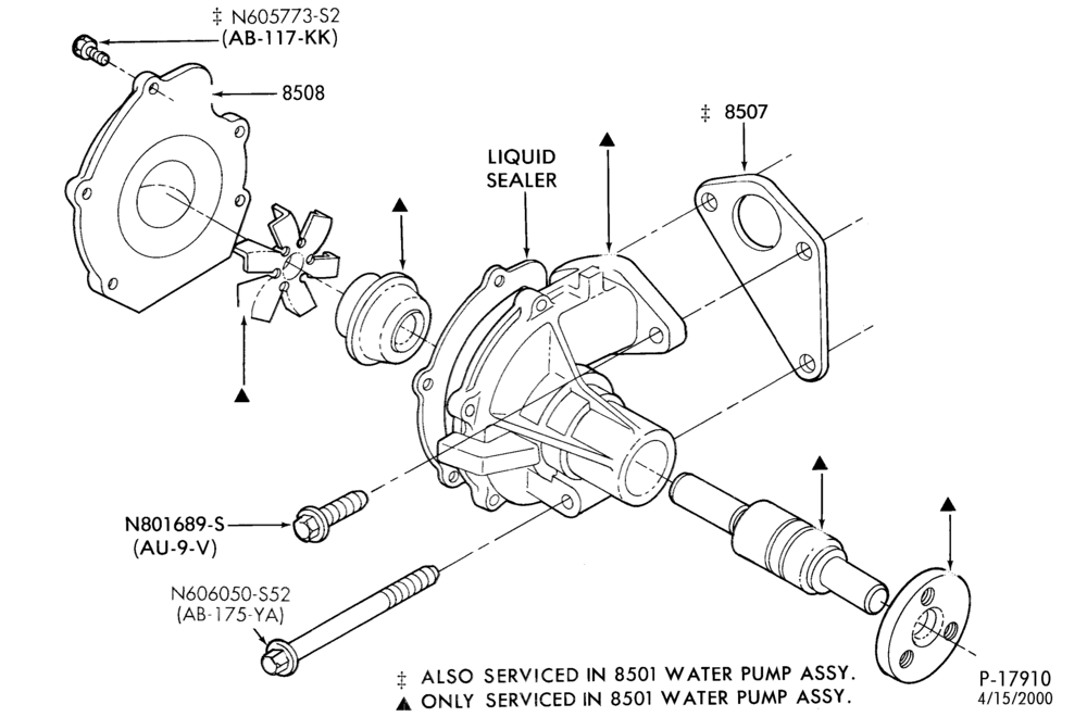 Схема Радиатор, GRILL AND COOLING-WATER PUMP- 4 cyl. 153 (2.5L) HSC